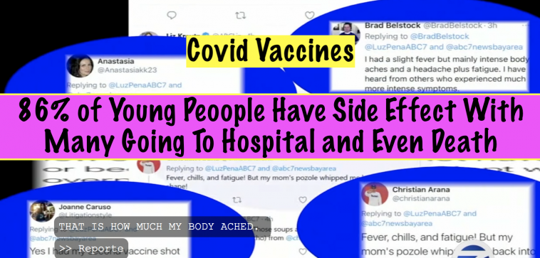 86# of young people have severe side effects including death from covid vaccines
