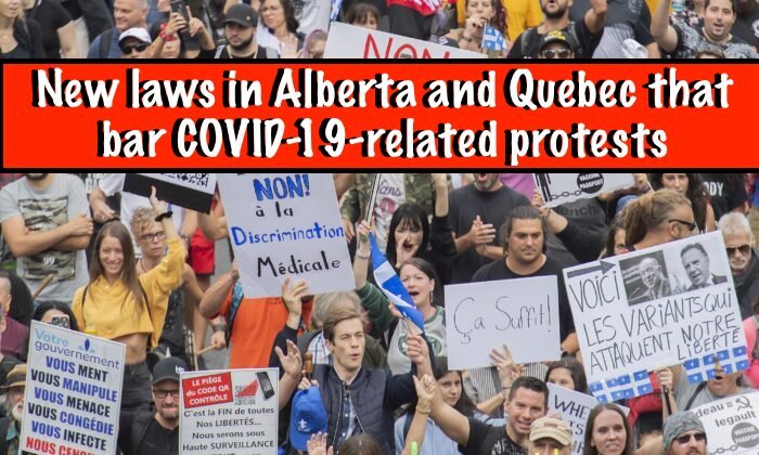 New laws in Alberta and Quebec that bar COVID-19-related protests