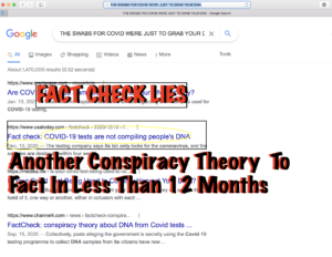 Another Conspiracy Theory To Fact In Less Than 12 Months. The covid tests are being collected and even sold.