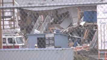 Emergency crews are on scene near where a building that was under renovations appears to have partially collapsed