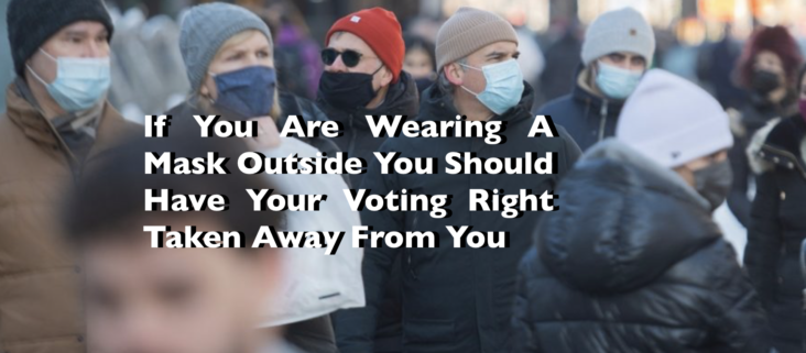 If You Are Wearing A Mask Outside You Should Have Your Voting Right Taken Away From You