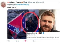 Tredeaus Camera Guy Took The Pics Of The Confederate flag guy in truckers rally in Ottawa