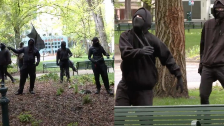 Chaos Breaks Out After Masked Antifa Members Show Up to GOP Rally