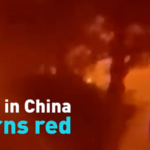 Fear spreads through Chinese city as sky turns blood red