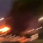 Major fire burns down the Picnic distribution center in Almelo, Netherlands.