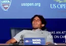 So sad. They said safe and effective, now athletes cant even do interviews without the myocarditis reminding them they are dead men walking....Rafael Nadal.