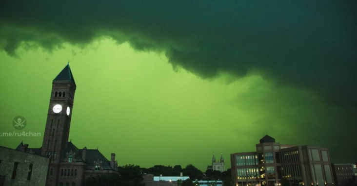 South Dakota residents spooked by bright green sky