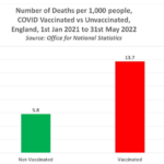 Government publishes horrifying figures on COVID Vaccine Deaths: 1 in every 73 Vaccinated people had died by June 2022 compared to just 1 in every 172 Not-Vaccinated People