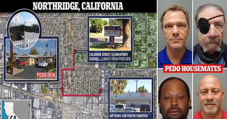 EXCLUSIVE DailyMail.com probe reveals 400 'pedophile dens' in California house up to 18 sex predators living together just blocks away from schools - one $1m home with tennis court has six men convicted