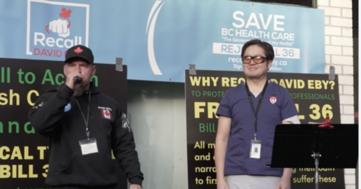 Dr. Daniel Nagase spoke at the “Heroes Take Action” and Recall David Eby Campaign