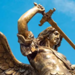 Thief steals St. Michael statue from church, trips, and is injured by the angel’s sword