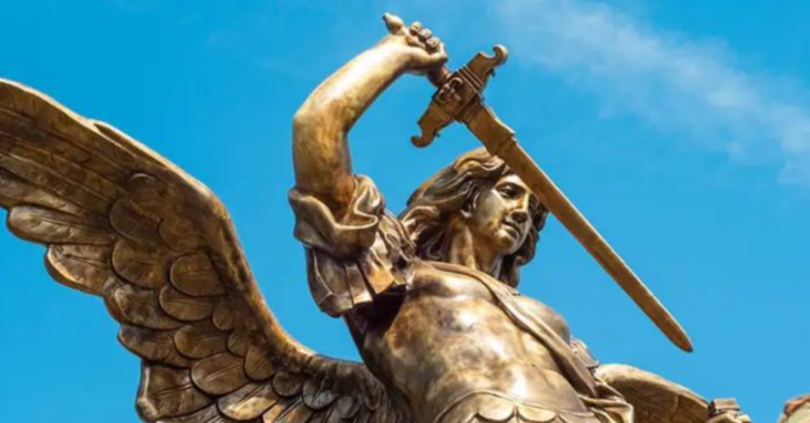 Thief steals St. Michael statue from church, trips, and is injured by the angel’s sword