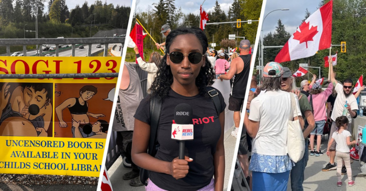 BC fails at shutting down gender ideology for kids protesters on North Van Highway overpass