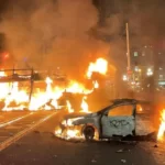 Buses and trams burned in Dublin riots after children injured in knife attack