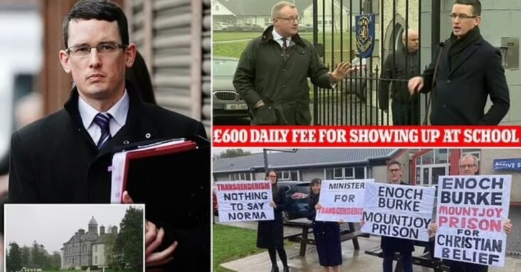 Teacher jailed indefinitely for refusing to 'call a boy a girl' Enoch Burke who wouldn't use trans pupil's pronouns won't be released until he stays away from his old school - and the 'country is