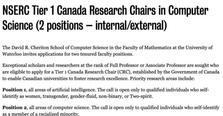 Can job postings in Canada exclude white people Short answer yes