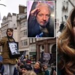 Julian Assange's extradition to the US for 'espionage' is illegal because he is accused of 'political offences', court told - as WikiLeaks founder's wife joins protesters demanding his release