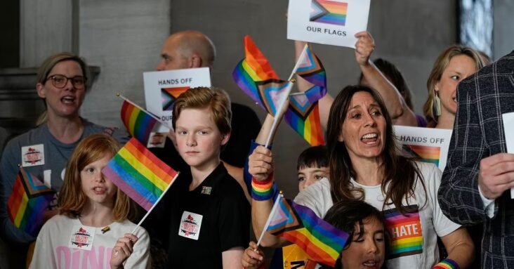Pride flags will be largely BANNED in classrooms across Tennessee as Democrats scream out in the state House when GOP vote through the law