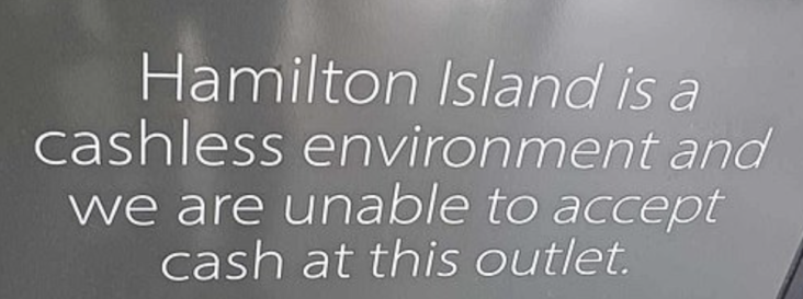 Aussie Island goes cashless